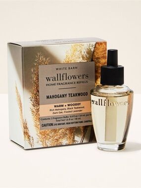 Bath & Body Works Wallflower Refills Mahogany Teakwood 2 Pack Nwt